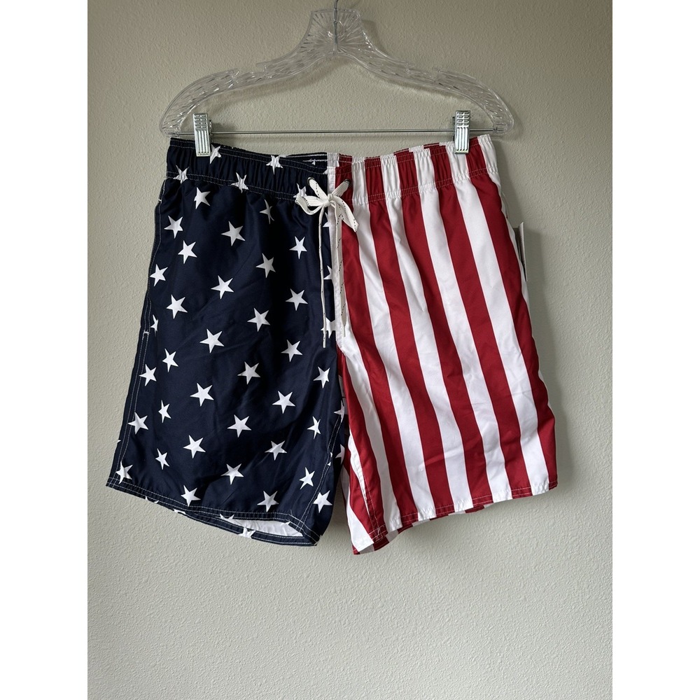 City Streets Size Medium Medium Flag ‎ Boys Swim Shorts-Brand New